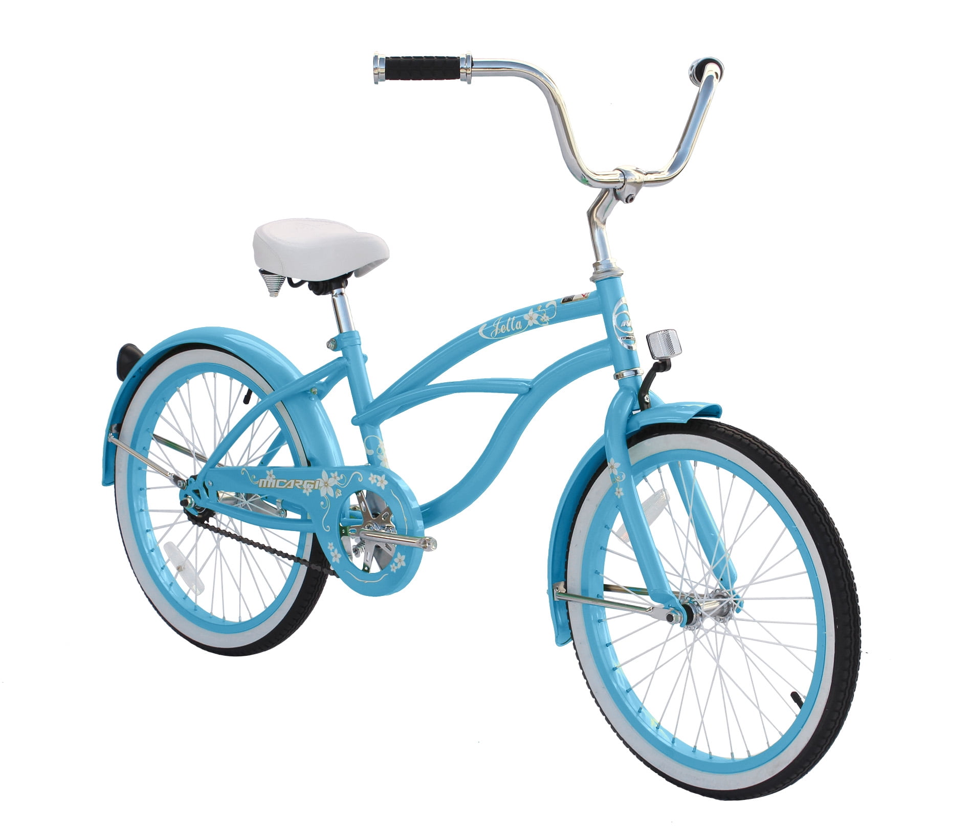 Wonder Wheels 20" Beach Cruiser Single Speed Bicycle, Bike, Baby Blue Rims - Baby Blue