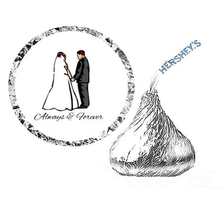 - 216 Wedding Bride and Groom Party Favor Hershey's Kisses Stickers / Labels