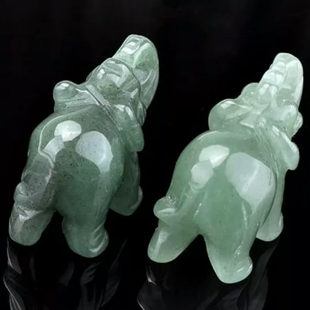 EOEMY Natural Quartz Crystal Carved Baby Elephant Healing Rock Gemstone Animal Decor-Green Aventurine Quartz EOEMY Natural Quartz Crystal Carved Baby Elephant Healing Rock Gemstone Animal Decor-Green Aventurine Quartz