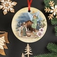 thumbnail image 5 of 2Pcs Porcelain Ornament Holy Night Religious Memorial Family Friends Holiday Xmas Tree Hanging Decoration, 5 of 5