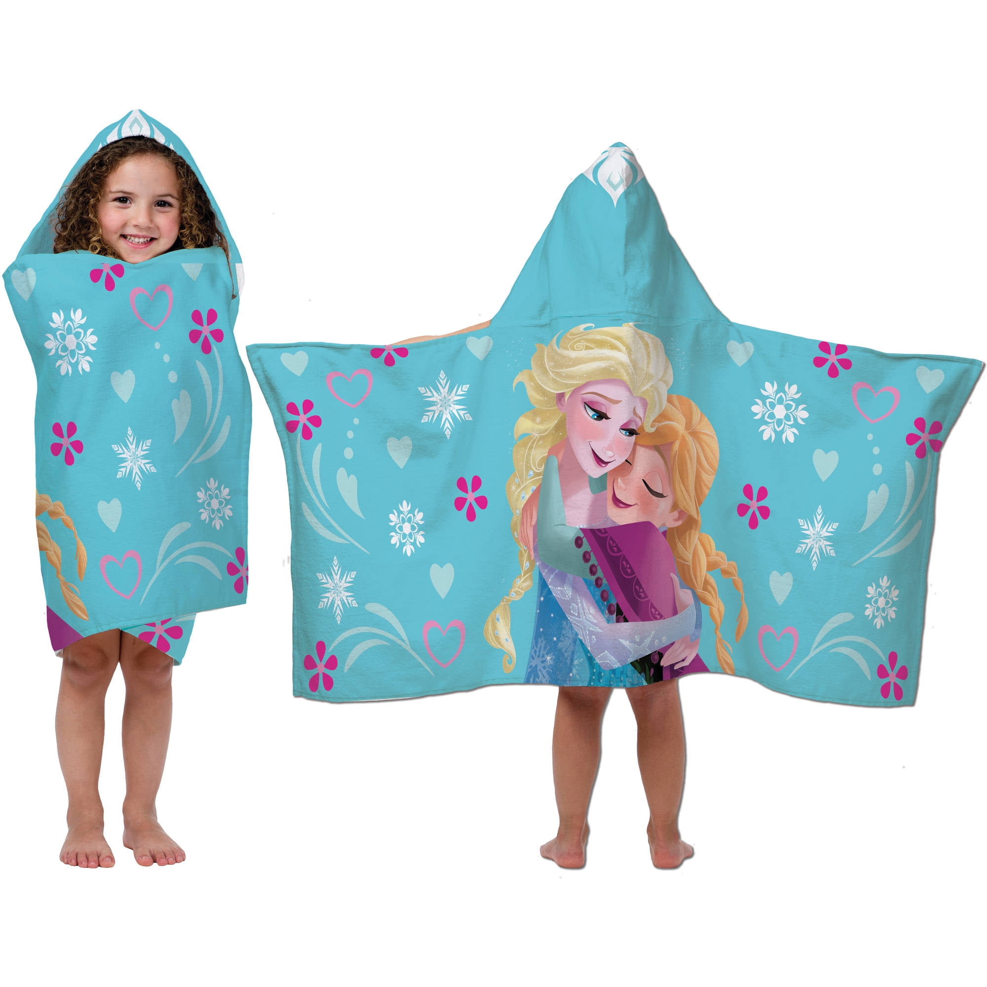Towels Washcloths Disney Frozen Anna Elsa Bathroom Set Cotton Hooded Bath Towel Beach 22x51 Blue Home Garden