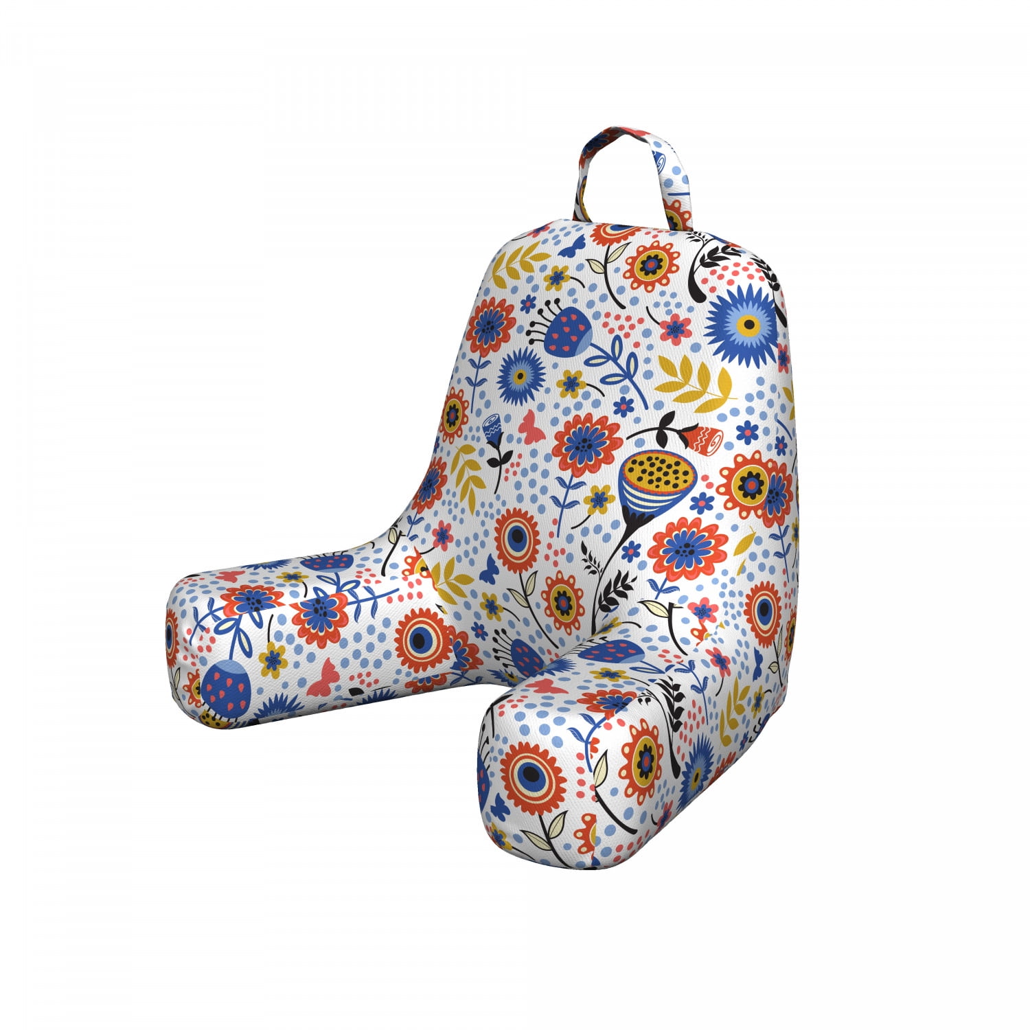 Floral Reading Pillow, Rhythmic Pattern of Eastern European Style