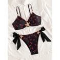 thumbnail image 4 of Top-kevin Women's 2 Piece Swimsuit Cherry Print Bikini Set Halter Triangle Bikini Side Tie String Bathing Suits, 4 of 6