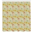 thumbnail image 3 of Vintage Shower Curtain, Nostalgic Illustration of Spring Flowers with Birds Romantic Peonies and Leaves, Fabric Bathroom Set with Hooks, 69W X 84L Inches Extra Long, Multicolor, by Ambesonne, 3 of 3