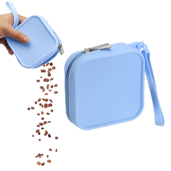 Uxcell Silicone Dog Treat Pouch, Auto Closure, Pocket Size, Portable Walking Bag for Dog and Cat 4x4 Inch (Sky Blue, 1Pcs ), Intended for Pet Travel / Training / Walking