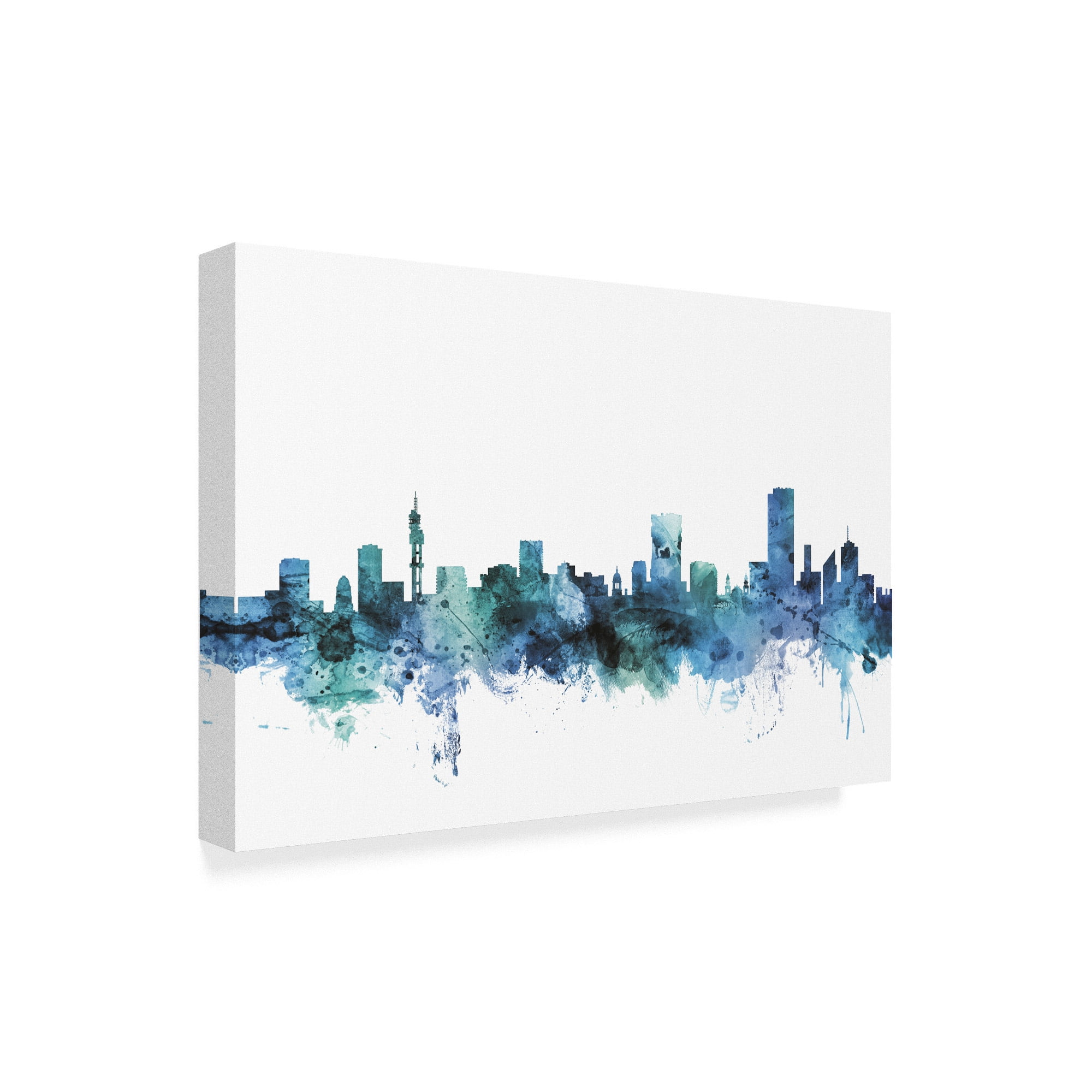 Trademark Fine Art 'Pretoria South Africa Blue Teal Skyline' Canvas Art by Michael Tompsett