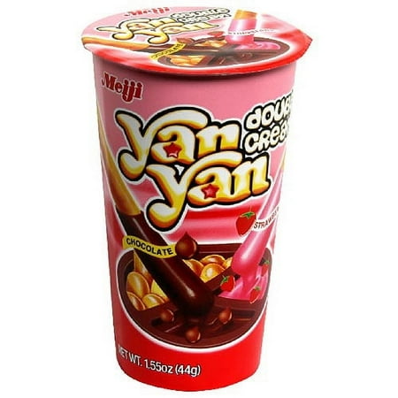 Meiji Double Cream Chocolate/Strawberry Yan Yan, 1.55 oz (Pack of 10)