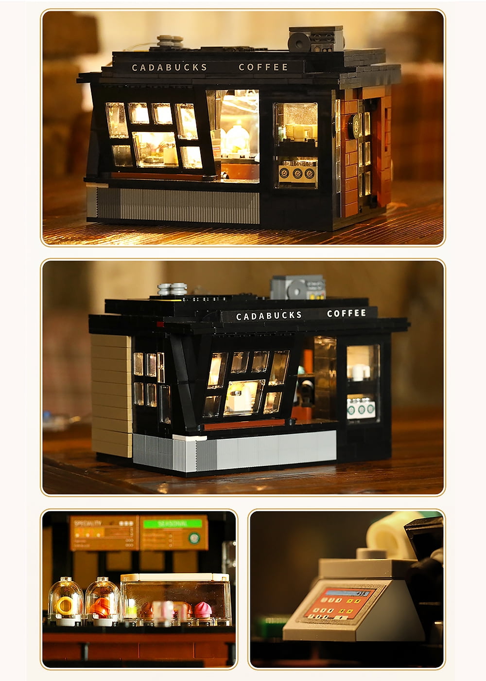 CaDA® Landscape series Coffee House Model Building Block Toy C66005W Building Kit for Kids (768 Pieces)