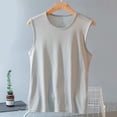 thumbnail image 1 of pstuiky Camisetas sin mangas para hombre, Camisola deportiva informal de cuello redondo y alta elasticidad de color liso para hombre Chaleco de hombre m, 1 of 3