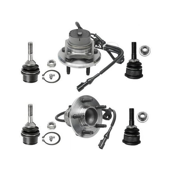 Front Wheel Hub and Ball Joint Kit - Compatible with 2003 - 2005 Ford Crown Victoria 2004