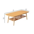 thumbnail image 5 of Gala 47 Inch Modern Wood Coffee Table with Open Bottom Shelf, Natural Brown, 5 of 5
