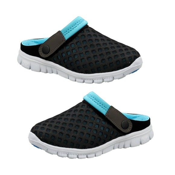 fashionhome Sandales de Plage pour Hommes Été Mode Respirantes Légères Semelles Souples Chaussures d'Extérieur Antidérapantes Pantoufles Maison Noir Bleu 43