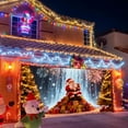 thumbnail image 3 of Liyamei Garage Door Cover Banner Reactive Design With 2 Lighting Modes For Festive Outdoor Fluorescent Glows In Dark With Cartoon Santa Party Xmas Decorat, 3 of 5
