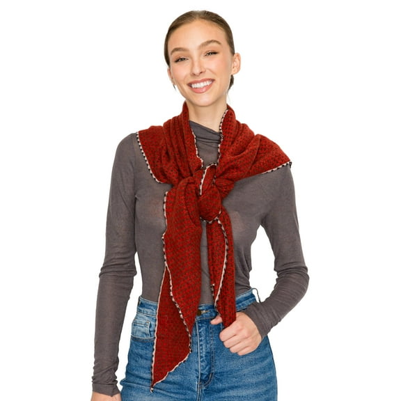 BASICO Fall Scarf for Women, Winter Scarf, Women's Scarves & Wraps, Blanket Scarf, Fall Accessories (27 Colors) (Triangle Burgundy)