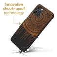 thumbnail image 3 of Case Yard Wooden Case for iPhone-11-Pro Soft TPU Silicone cover Slim Fit Shockproof Wood Protective Phone Cover for Girls Boys Men and Women Supports Wireless Charging Dripping Mandala Design, 3 of 7