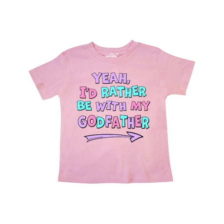 

Inktastic Yeah I d Rather be with My Godfather in Pink Blue and Purple Gift Toddler Boy or Toddler Girl T-Shirt