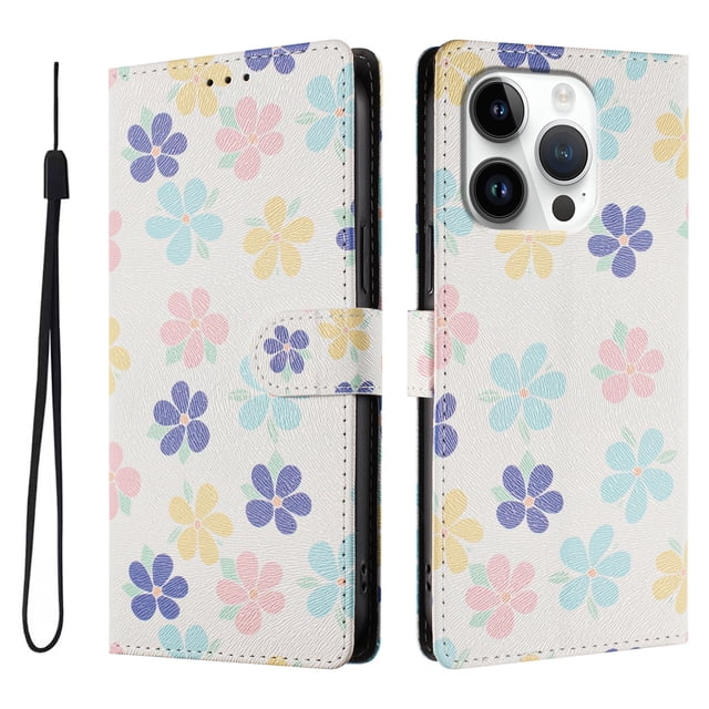 FOXDOCK Funda Tipo Cartera para iPhone 16 Pro Max con Soporte y Correa – Diseño de Patrones Lindos