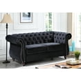 thumbnail image 2 of Uspridefurniture Fender 2Pcs Living Room Set,Black Velvet, 2 of 5