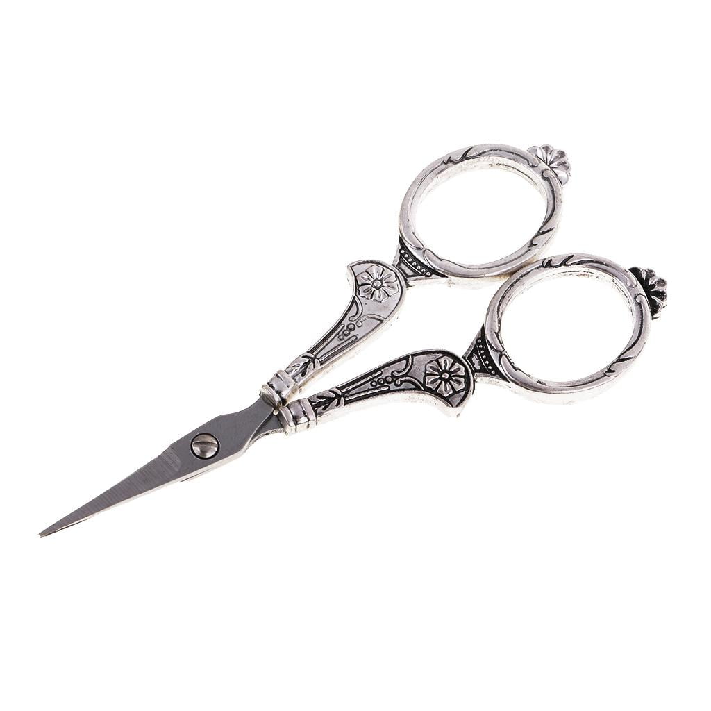 GUOOL 6 Pieces Antique Silver Stainless Steel Sewing Scissors Thimble Needlecase Sewing Tools Set for Embroidery Cross Stitch DIY Needleworking Patchwork