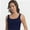 Deep blue, variant on Women’s Sexy Square Neck Double Lined Seamless Sleeveless Cropped Tank Yoga Crop Basic Tops