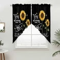 thumbnail image 3 of Farmhouses Sunflowers Swag Valances for Windows 2 Pack You Are My Sunshine Black Background Swag Kitchen Curtains 63 Inches Long Rod Pocket Short Window Treatment for Kitchen Bathroom 36"x63", 3 of 9