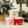thumbnail image 3 of 1 Roll Christmas Wired Burlap Ribbon for Christmas Tree Crafts Floral Bows Decoration,16.4ft, 3 of 6