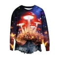thumbnail image 4 of Xuyuer Women's Long Sleeve Hoodless Printed Casual Warm Sweatshirt, Cozy Pullover for Spring Comfort, Everyday Lounging and Seasonal Graphic Style, 4 of 5