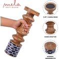 thumbnail image 2 of Mela Artisans Candle Holders for Pillar Candles Set of 3, Mango Wood Candle Holder Set with Enamel Print, 6"x9"x12", 2 of 8