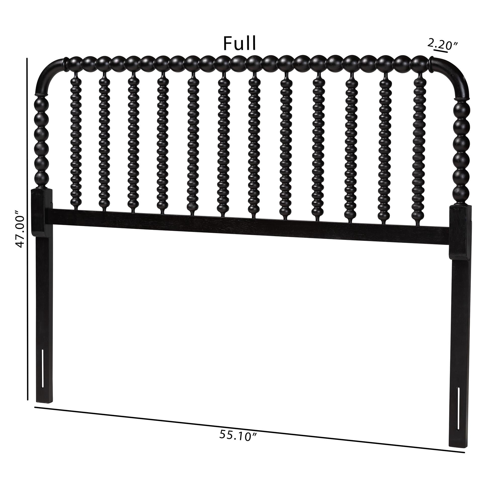 Baxton Studio Finley Traditional Headboard, Queen, Black