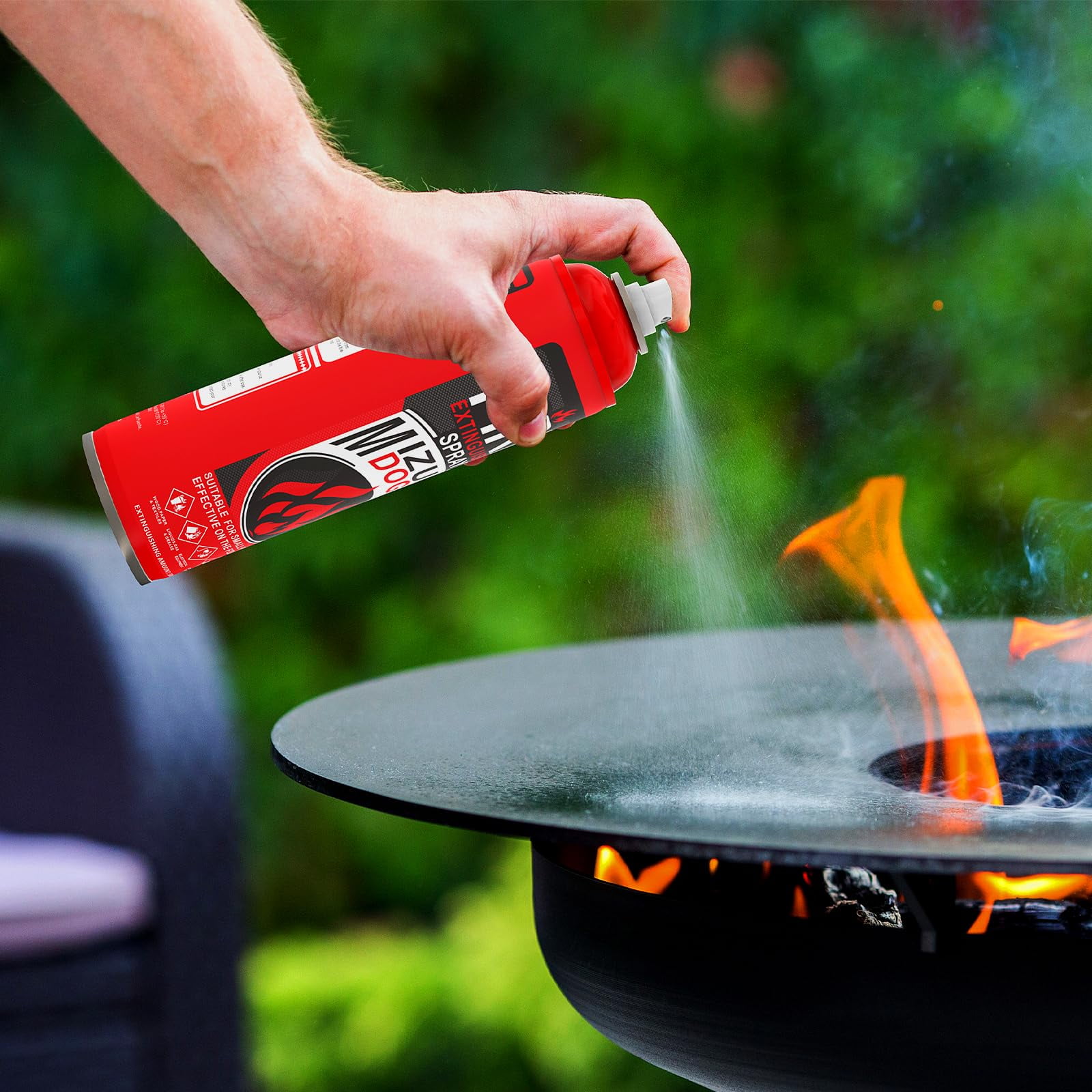 Mizuki Dog Portable Fire Extinguisher Spray with Wall Mount Bracket, Small Multi-Purpose Fire Spray for Home, Kitchen, Car, RV and Boat