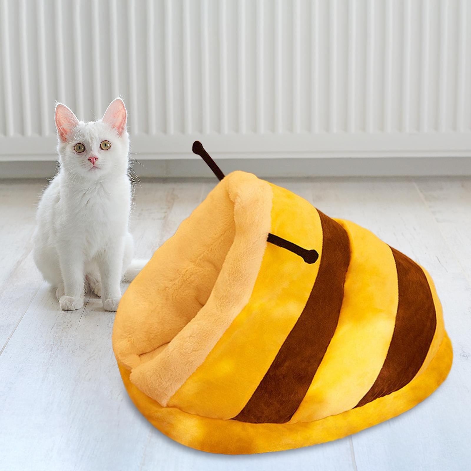 Bvdfgk Dog Cat Bed Inner Cushion Autumn Winter Self Warming Cozy Snooze Kennel Cat Nest XL yellow