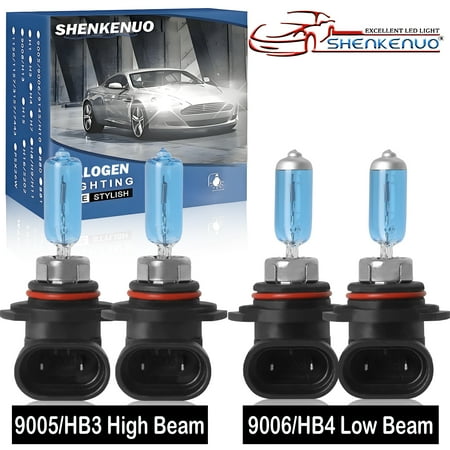 For Corvette C5 1997-2004 Halogen Headlight High Low Beam Bulbs 9005+9006,100W 4200K