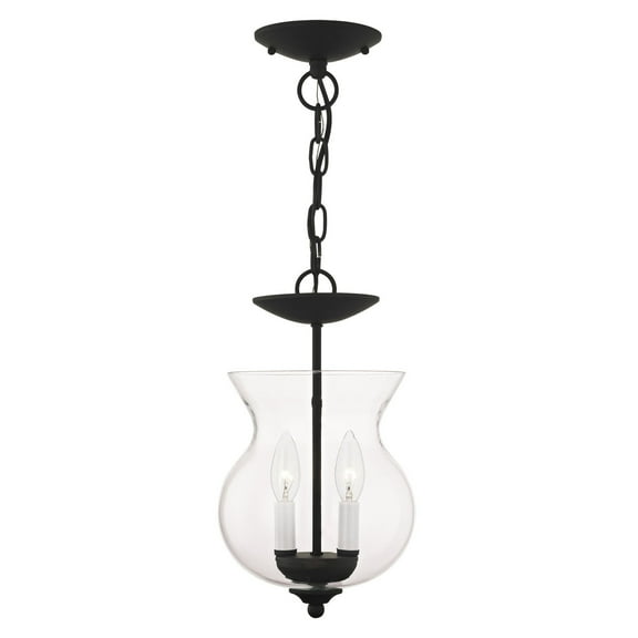 Livex Lighting 2 Light Black Chain Hang/Ceiling Mount