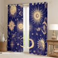 thumbnail image 3 of Feelyou Hippie Sun Moon Black Out Curtains, Mystic Western Constellation Curtains Pack of 2 (42x63 Each), Bohemian Stars Print Bedroom Curtains, Window Curtains Decor, 3 of 7