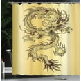 thumbnail image 4 of Ambesonne Dragon Shower Curtain, Chinese Eastern Myth, 69"Wx75"L, Mustard and Black, 4 of 5