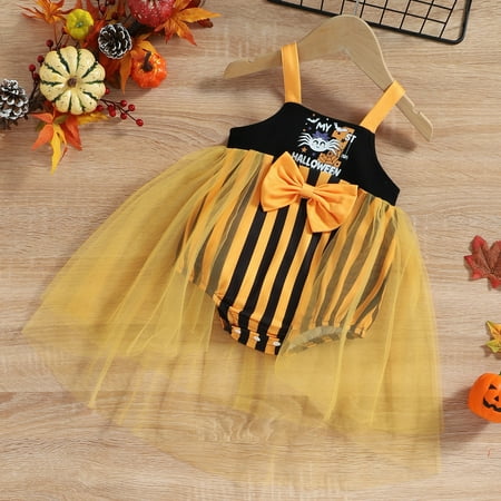 

BTJX Girls Sleeveless Cartoon Prints Tulle Romper Bodysuits Dress