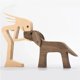 thumbnail image 3 of Bonita estatua de perro de madera humana, figura artesanal, adorno para mesa de escritorio, modelo tallado, decoración de la habitación del hogar, escultura de mascota, regalo de Navidad, 3 of 5