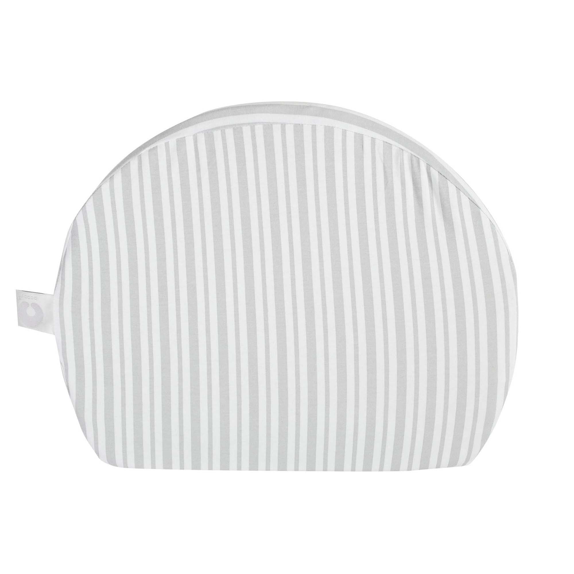 Boppy Pregnancy Support Wedge Pillow with Removable Jersey Pillow Cover, Gray Modern Stripe Design, Firm Compact Support, Portable Prenatal and Postnatal Positioning