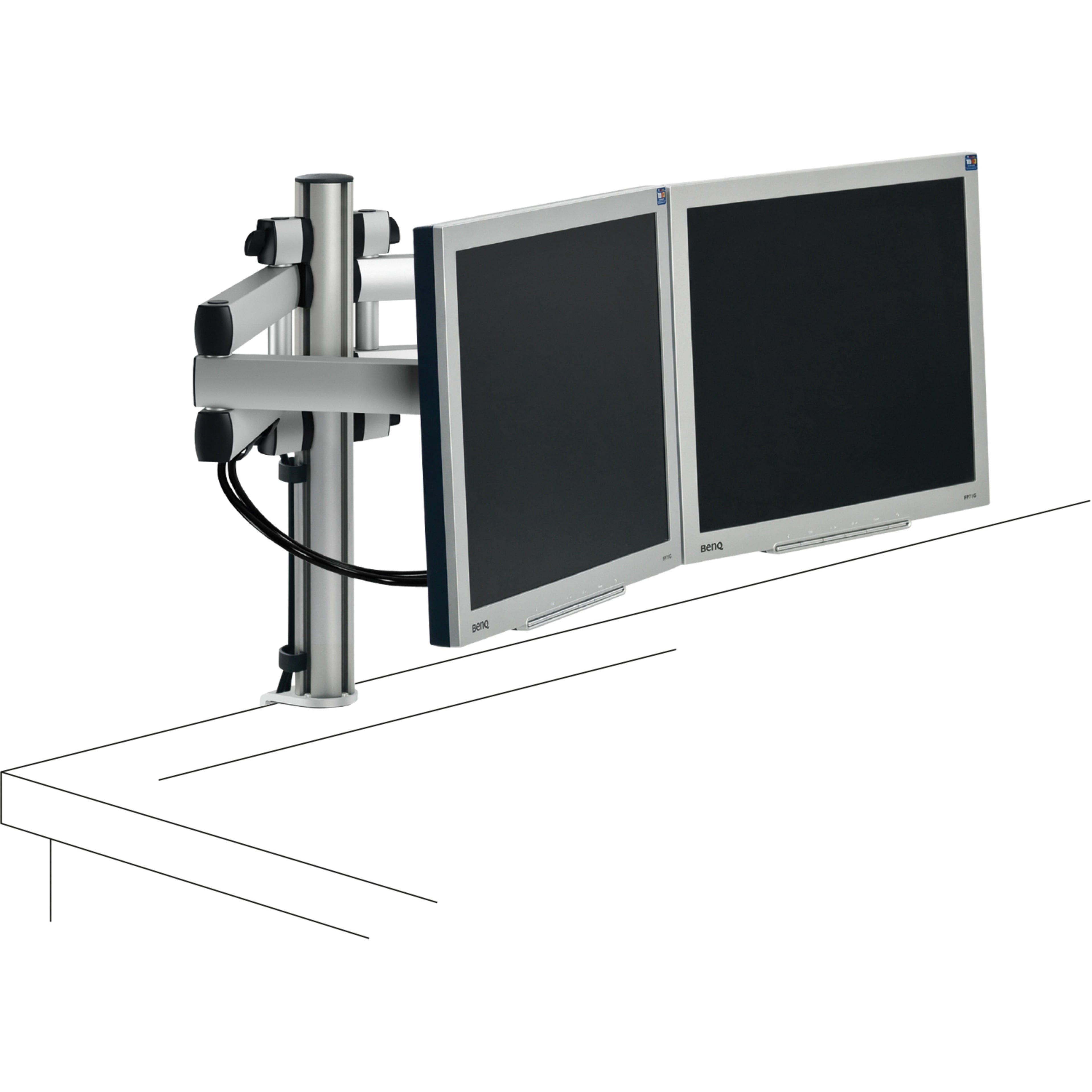 Novus TSS Duo Monitor Arm Set, Fully Adjustable, Table Clamp Mount, Supports 2 Monitors