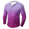 thumbnail image 3 of LODIENY Men's Henley Shirts Classic Casual Tie Dye Gradient Print Basic Workout Tee Shirts Big and Tall Regular Fit Long Sleeve Cotton Button Ombre T Shirts Multicolor#10 XL, 3 of 5