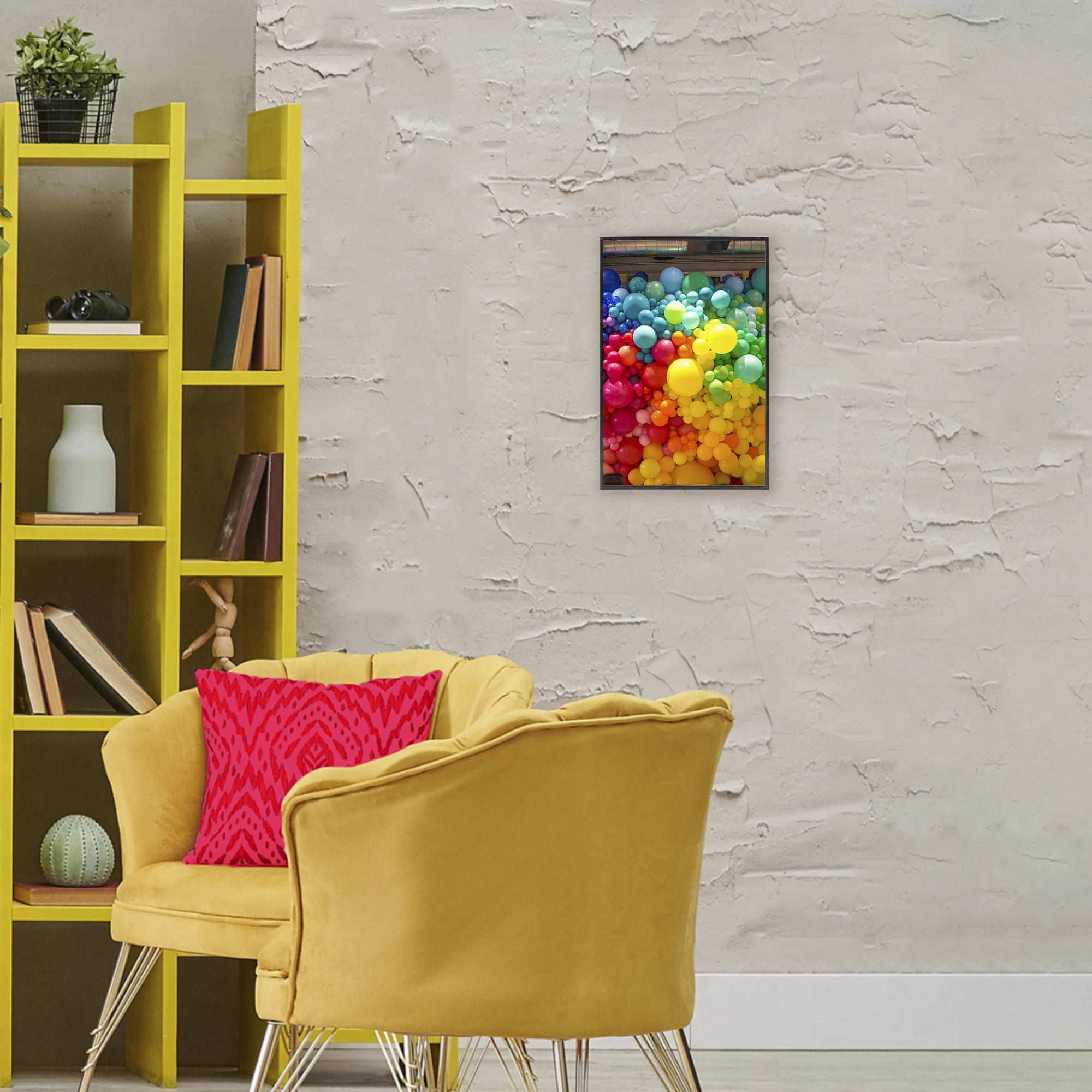 Stupell Industries Lively Colorful Balloons Black Framed Giclee Art, design by LISH Creative