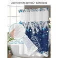 thumbnail image 4 of No Hook Navy Blue Christmas Shower Curtain with Snap in Liner Set, Snow Xmas Tree Balls Botanical Waterproof Fabric Bathroom Curtains with See Through Top Window, Hotel Style Small 36 x 72 Inch, 4 of 7