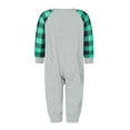 thumbnail image 4 of Spewahor Christmas Family Pajamas Matching Set Letter Elk Print Long Sleeve Tops and Plaid Pants Sleepwear, 4 of 10
