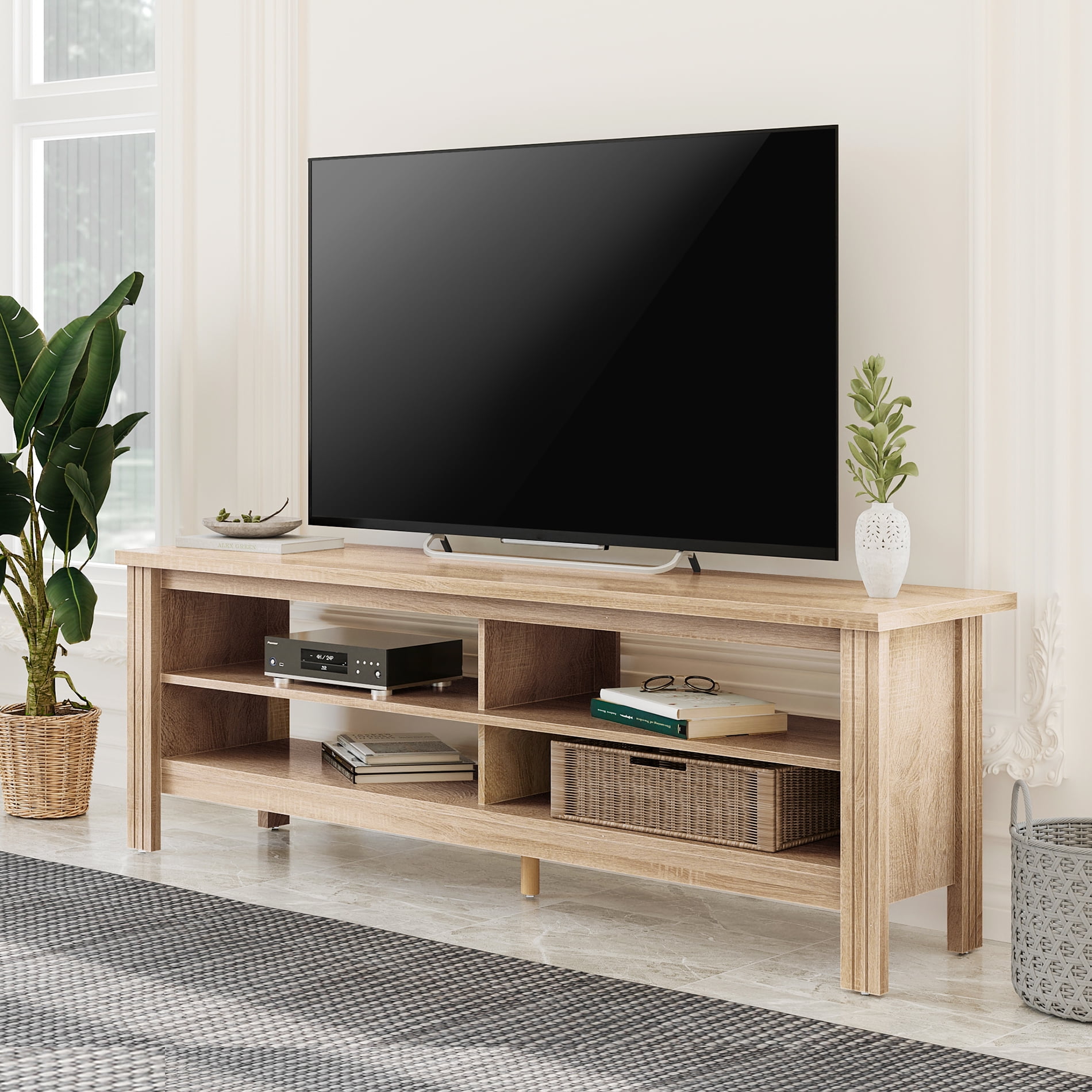 Details about   TV Stand For 55 Inch TV Flat Screens Mount Entertainment Center Storage Shelves 