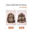 thumbnail image 6 of KISSMODA Flannel Jacket For Womens Plaid Shacket With Bust Pockets V Neck Cuffed Button Down Shirt, 6 of 8