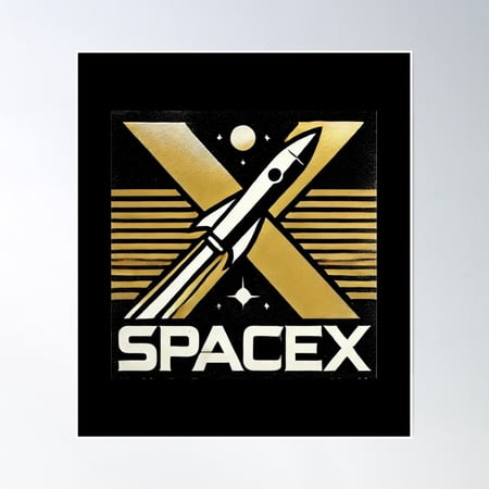 Spacex Logo Poster Wall Art, Modern Wall Decor, 8x12 UNFRAMED