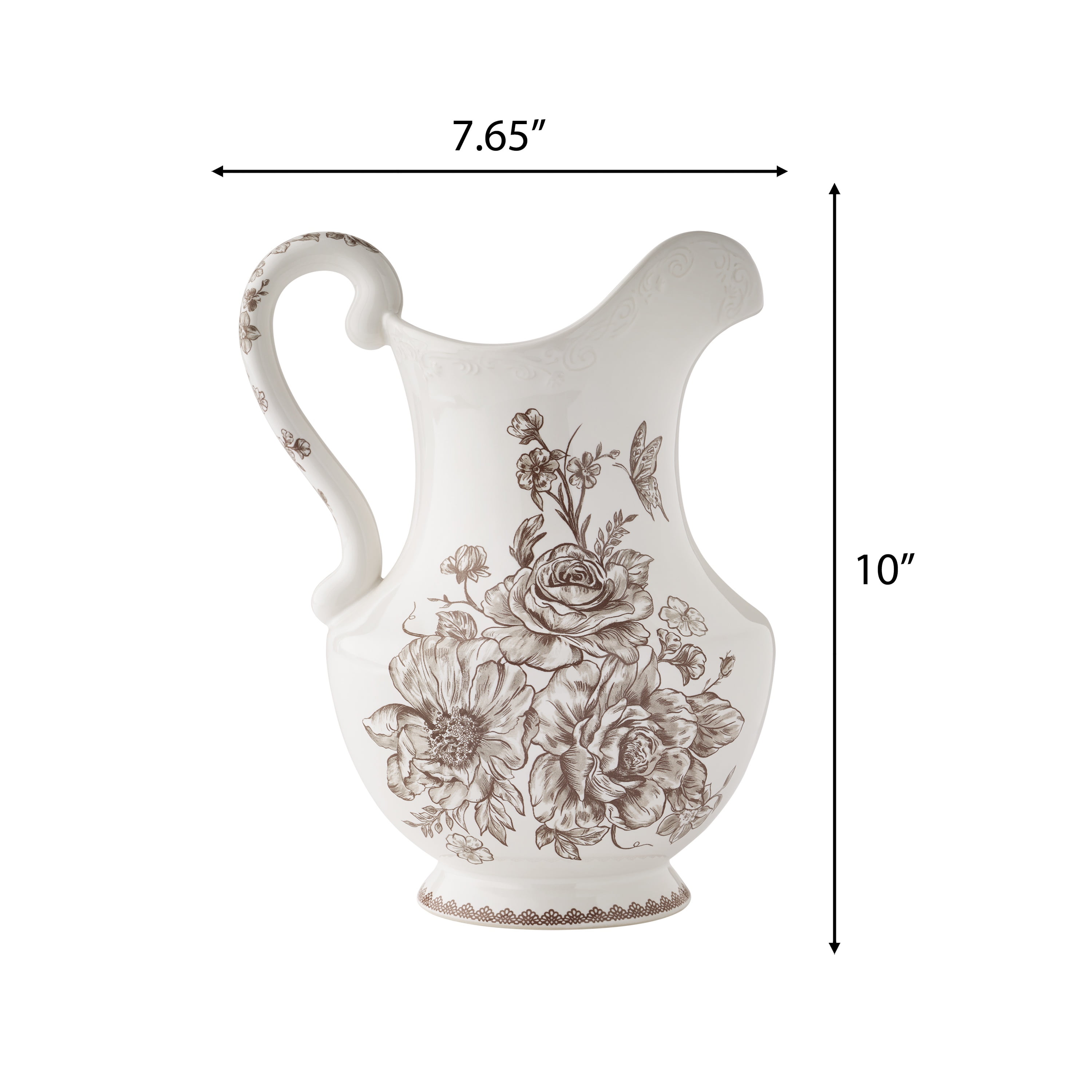 The Pioneer Woman Agatha Stoneware 2-Quart Pitcher, Brown