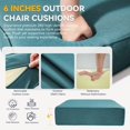 thumbnail image 3 of Unnifurnzi Outdoor Chair Cushions Set of 7-24 x 24 x 6 Inch Patio Furniture Cushions with Water Resistant & Removable Cover Patio Cushions for Outdoor Furniture Chair Sofa Couch-Peacock Blue, 3 of 7