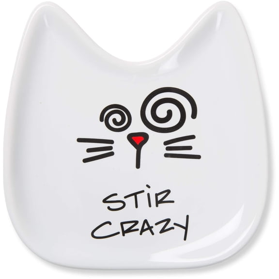 Pavilion Gift Company Cat Spoon Rest, 5", White