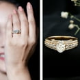 thumbnail image 2 of Rosec Jewels Moissanite Oval Engagement Ring with Side Stones - 6X8 mm - Designer Ring - 1 Ct - D-VS1 Grade, 14K Yellow Gold, US 12.00, 2 of 8